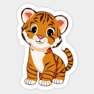 Cute Baby Tiger Cub Sticker